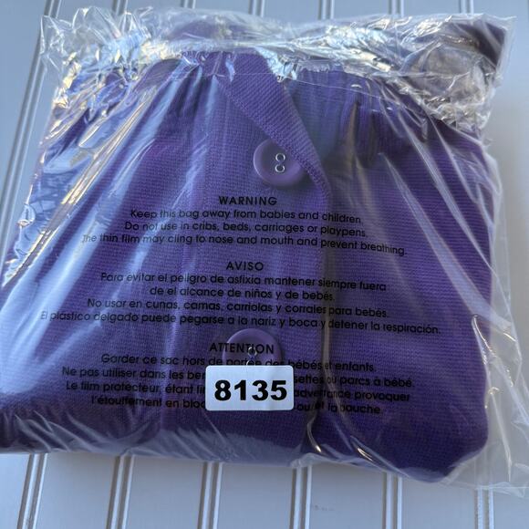 Chico’s purple thick buttondown cardigan size XL - Picture 8 of 8